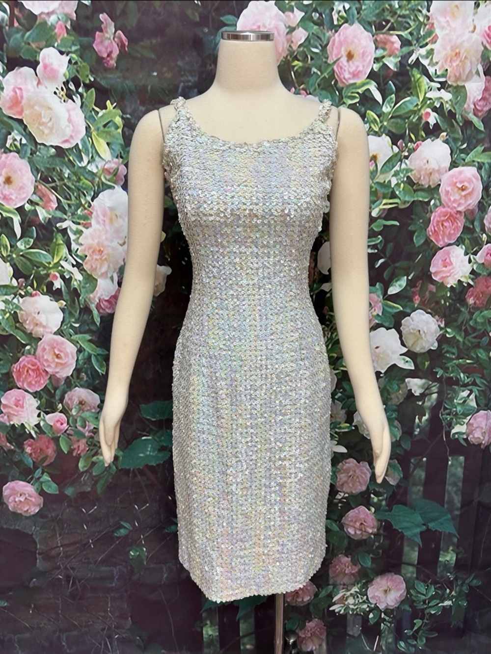 1960s Iridescent Sequin Sheath Dress